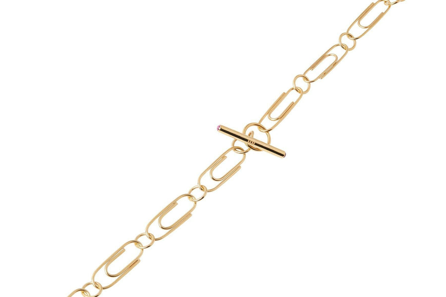 hillier bartley paperclip bracelet gold swarovski crystal clasp