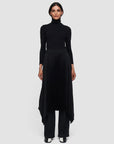 joseph knit weave plisse ade skirt black on figure front