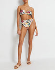 patbo hibiscus bandeau bikini top vanilla on figure front