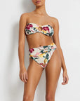 patbo hibiscus cheeky bikini bottom on figure front