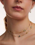 pippa small a new day drop earrings gold aquamarine rose quartz