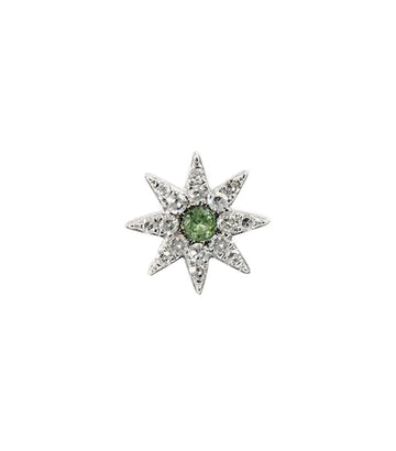 roxanne first diamond and green garnet cosmic star stud