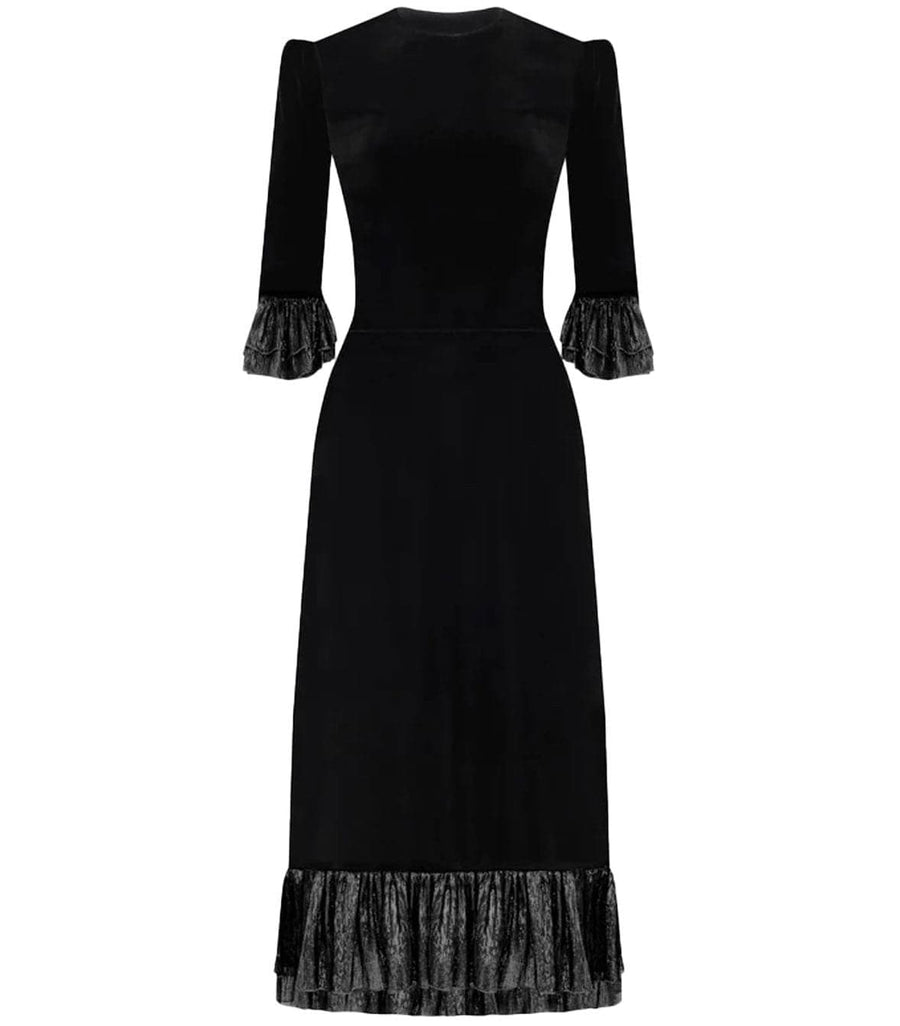 the vampires wife the falconetti dress black silk velvet